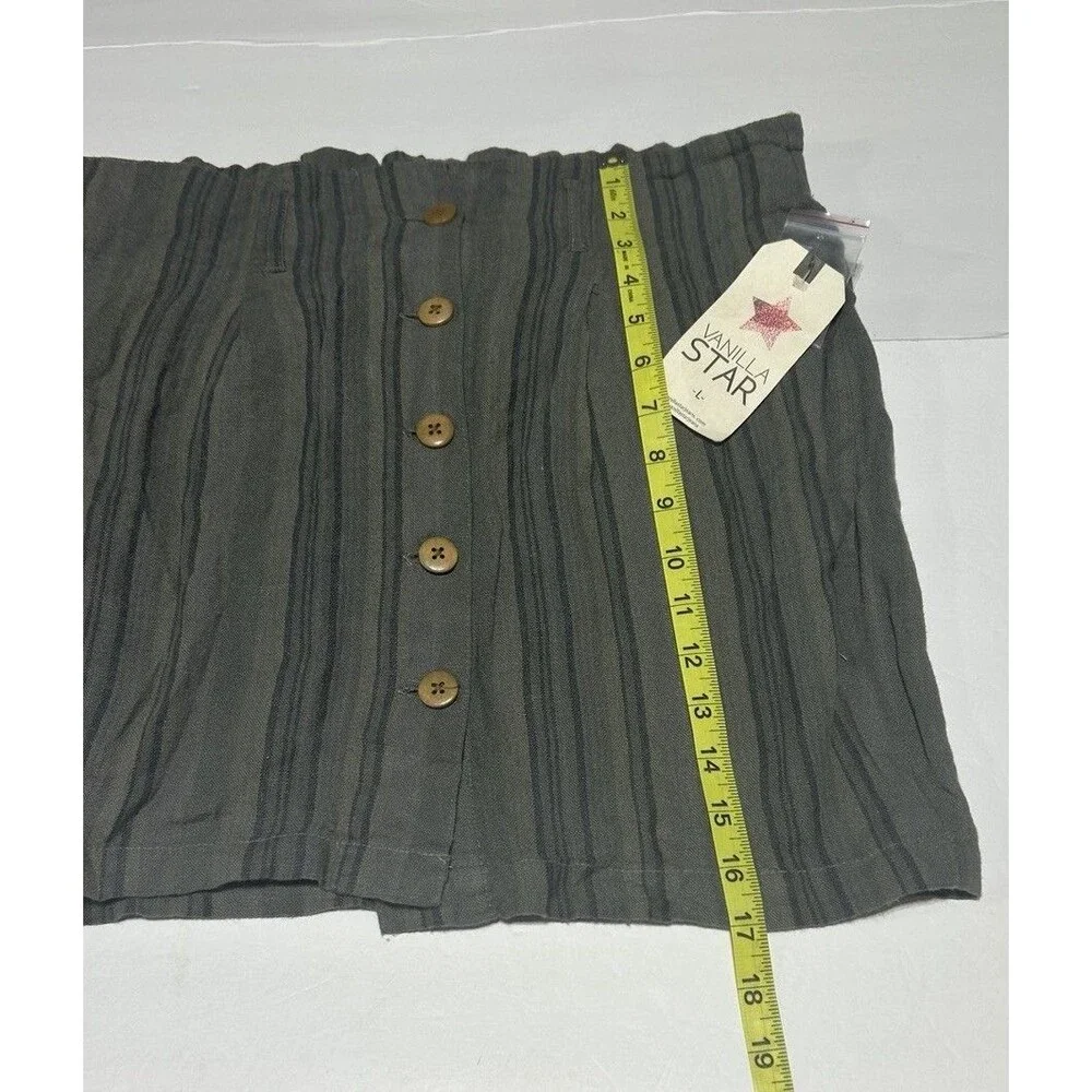 Vanilla Star Women's Striped Paperbag Waist Skirt Size Large NWT
